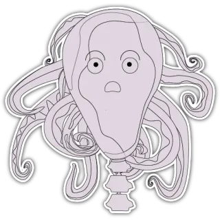 🤯 polvo, criatura marinha, cefalópode, animal, desenho animado, adesivo whatsapp sticker