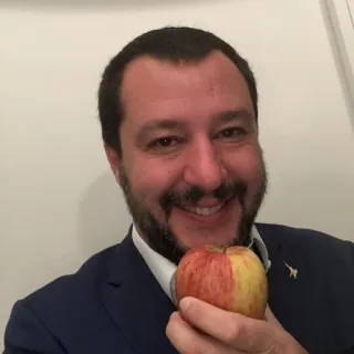 🍏 politico, uomo, mela, selfie, completo telegram sticker