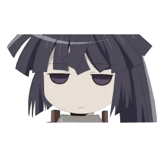 😑 anime, manga, cute, chibi, bored, expressionless telegram sticker