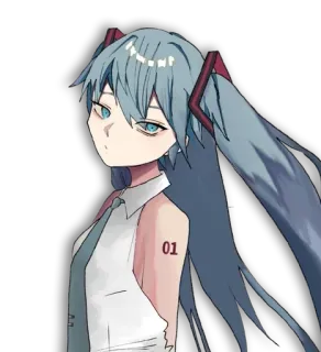 😕 Hatsune Miku Anime, Manga, Vocaloid, Hatsune Miku, J-Pop telegram sticker
