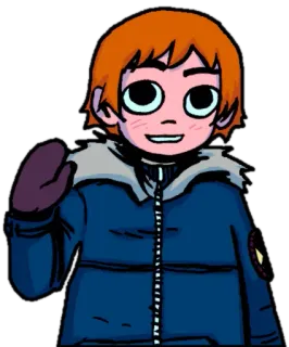 ✋ Scott Pilgrim Scott Pilgrim vs. the World анимированный, машущий, мультфильм, Скотт Пилигрим, персонаж whatsapp sticker