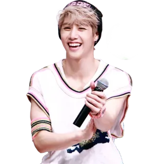 😆 person, smiling, microphone, man, kpop, entertainment telegram sticker