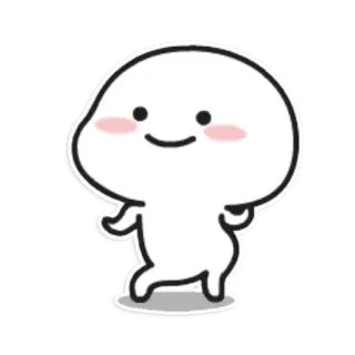 💃 mignon, kawaii, dessin animé, simple, blob, joyeux, marche, animé whatsapp sticker