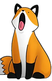 😛 zorro, animal, dibujos animados, lindo, fauna, mamífero telegram sticker