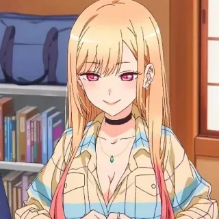 ❤️ Marin Kitagawa My Dress-Up Darling Аниме, Девушка, Блондинка, Милая, Марин Китагава, My Dress-Up Darling telegram sticker