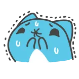😱 gatto, nervoso, preoccupato, carino, blu, sudore, ansioso, cartone animato telegram sticker