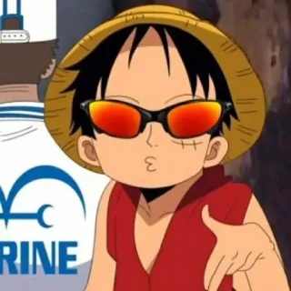 🎌 Monkey D. Luffy One Piece MARINE anime, one piece, luffy, cartoon, pirate, straw hat, monkey d luffy telegram sticker