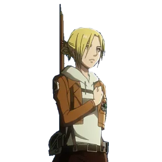 👮‍♀️ Annie Leonhart Attack on Titan アニメ, マンガ, キャラクター, ミリタリー, 金髪, 強い, 女の子 telegram sticker