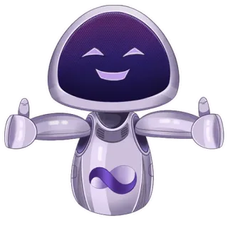 👍 robot, carino, amichevole, androide, cartone animato, mascotte telegram sticker