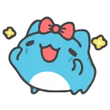 ⭐️ kucing, imut, biru, kartun, kawaii, senang, hewan, stiker telegram sticker
