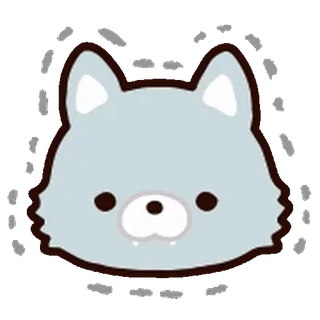 💨 animal, wolf, cute, cartoon whatsapp sticker