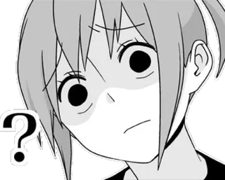 😳 ? Anime, Pergunta, Confuso/a, Ponto de interrogação, Mangá, Garota telegram sticker