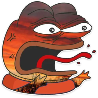 😡 pepe, sapo, emoticon, meme, bravo, chocado telegram sticker