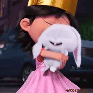 🤗 cartoon, girl, bunny, cute, animation, hug telegram sticker