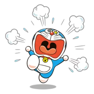 😤 Doraemon Doraemon, Аниме, Мультфильм, Японский, Кот-робот, Наклейка, Злой telegram sticker