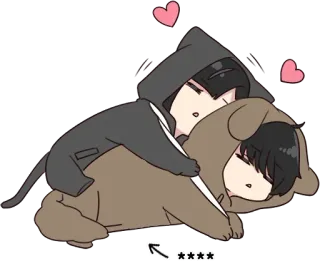 🧁 mignon, kawaii, dormant, costume animal, coeur telegram sticker