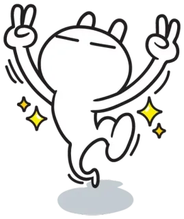 ✌️ Dibujo animado, Sticker, Paz, Conejo, Lindo telegram sticker