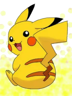 😺 Pikachu Pokemon อนิเมะ, สีเหลือง, หนู, ไฟฟ้า, โปเกมอน telegram sticker