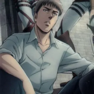 🐴 Jean Kirstein Attack on Titan Anime, Jean Kirstein, L'Attacco dei Giganti, Cartone animato, Personaggio whatsapp sticker