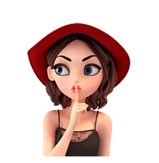 🤐 sst, diam, rahasia, tenang, kartun whatsapp sticker