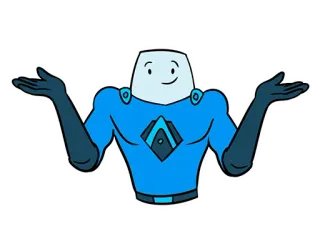 🤷‍♂️ Dessin animé, Personnage, Bleu, Haussement d'épaules, Animation whatsapp sticker