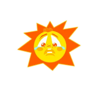 😭 sole, piangere, triste, meteo, emozioni, cartone animato telegram sticker