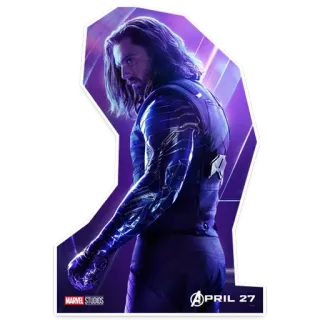 😉 Winter Soldier APRIL 27 Marvel, super-herói, Bucky Barnes, Vingadores, boneco de ação, revista em quadrinhos telegram sticker