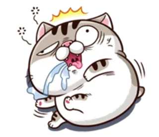 🤮 Katze, Cartoon, geschockt, überrascht, Emotion, Tier whatsapp sticker