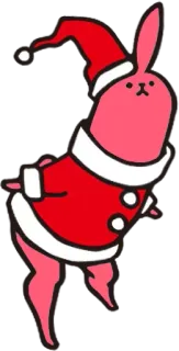 😪 weihnachten, hase, kaninchen, weihnachtsmann, feiertag, niedlich, cartoon whatsapp sticker