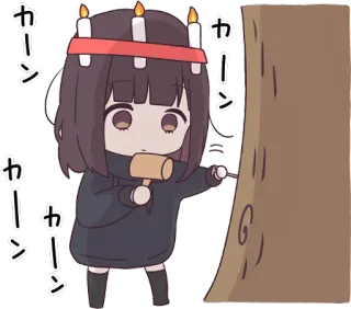 🔨 カーン 애니메이션, 치비, 망치, 도구, 양초, 귀여운 whatsapp sticker