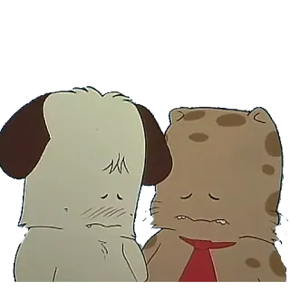☹ Kreskówka, Zwierzę, Pies, Kot, Smutny telegram sticker
