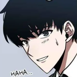 🃏 HAHA... Anime, Homem, Sorriso, Suor, Expressão telegram sticker