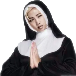 🙏 suora, religioso, divertente, costume, parodia, umorismo telegram sticker