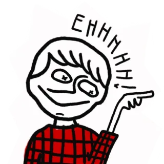 👉 EHHH! Desenho animado, Engraçado, Esboço, Desenho, Personagem telegram sticker