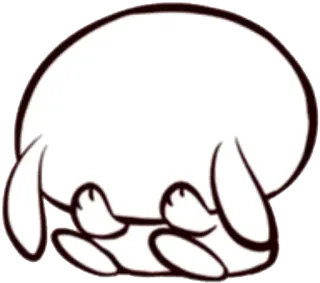 🌱 卡通, 白色, 可爱, 坐着, 动物, 悲伤 telegram sticker