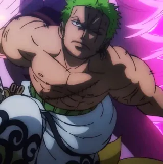🍾 Roronoa Zoro One Piece Аниме, Боевые искусства, Пират, Мускулистый, Меч, One Piece, Зорро telegram sticker