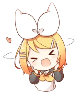 💭 Rin Kagamine Anime, Chibi, Kawaii, Lucu, Vocaloid, Rin Kagamine telegram sticker