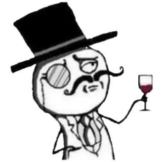 🧐 meme, monocle, hat, rich, fancy whatsapp sticker