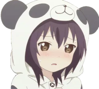 😣 动漫, 熊猫, 连帽衫, 可爱, 女孩 telegram sticker