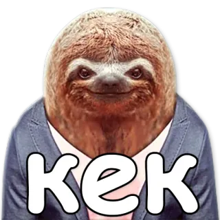 😂 kek paresseux, animal, mème, kek, drôle, autocollant telegram sticker