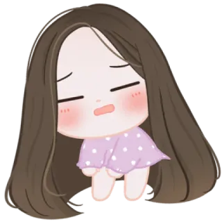 🧁 cartoon, girl, sad, crying, cute telegram sticker