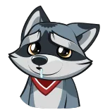 🤤 raton laveur, dessin animé, mignon, triste, art numérique, animal telegram sticker
