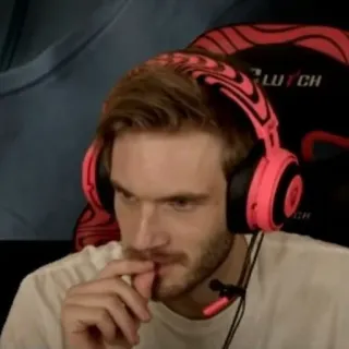 🤔 PewDiePie PewDiePie, youtuber, gaming, streamer, internet personality, headphones telegram sticker