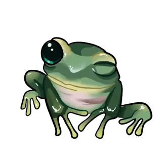 😉 frog, animal, cartoon, cute, amphibian telegram sticker