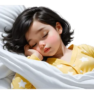 😴 criança, dormindo, sono, cama, pijama, fofo, menina, noite telegram sticker