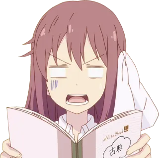 😬 Note Book!!
古典 Anime, Livro, Chocado, Suando, Lendo, Exausto, Desenho animado, Garota, Escola telegram sticker