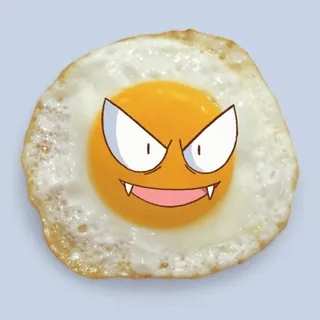 🍳 Gastly Pokemon pokemon, gastly, uovo, uovo fritto, cartoni animati, mostro whatsapp sticker