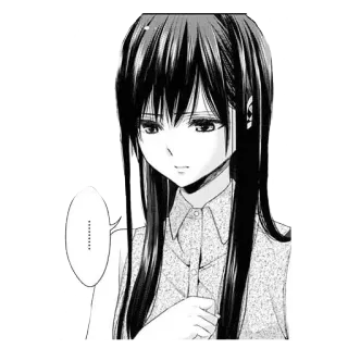 😔 ........ Manga, Anime, Fille, Ado, Illustration, Sticker, Personnage whatsapp sticker