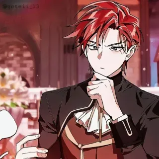 🍷 Anime, Mangá, Cabelo ruivo, Personagem, Bonito telegram sticker
