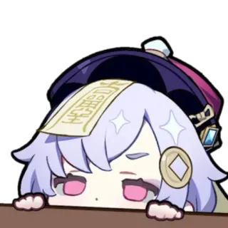 ☔ Qiqi Genshin Impact Anime, Mädchen, Süß, Zombie, Qiqi, Spiel telegram sticker